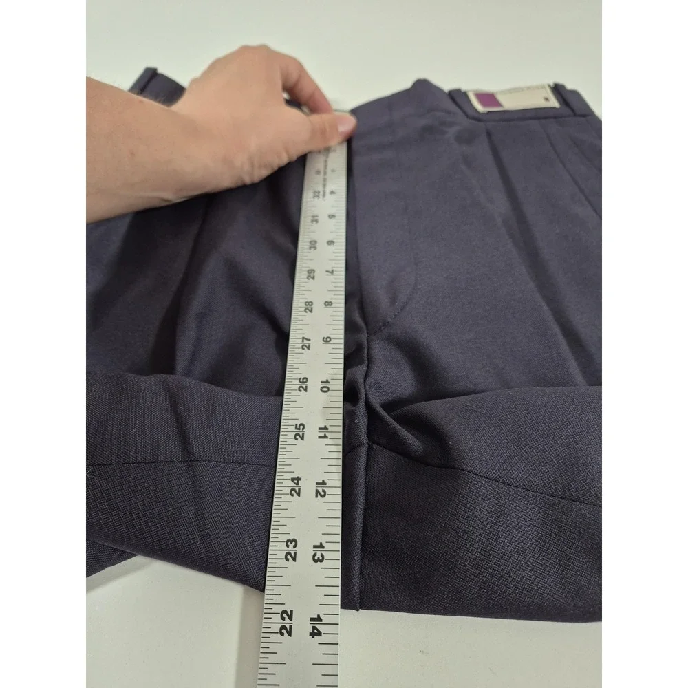 VTG Racquet Club Wool Dress Pants Men's 30x36 Blue Pleated Straight Unhemmed
